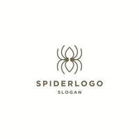 modelo de design plano de ícone de logotipo de aranha vetor