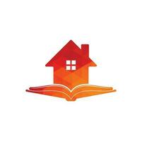 modelo de design de logotipo de casa de livro. ícone de vetor de logotipo de casa e livro