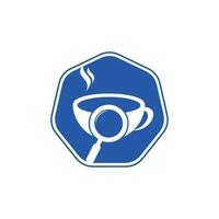 vetor de design de modelo de logotipo de café de pesquisa. vetor de modelo de logotipo de lupa de café.