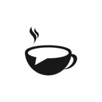design de logotipo de vetor de bate-papo de café. modelo de design de logotipo de fórum de conversa de café.
