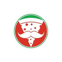 modelo de design de logotipo de bigode de pizza. ícone de vetor de conceito de design de logotipo mr pizza.