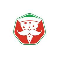 modelo de design de logotipo de bigode de pizza. ícone de vetor de conceito de design de logotipo mr pizza.