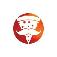 modelo de design de logotipo de bigode de pizza. ícone de vetor de conceito de design de logotipo mr pizza.