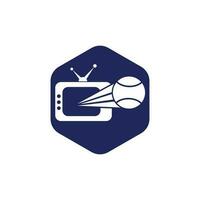 design de logotipo de tênis e tv. ilustração de modelo de design de logotipo de símbolo de tv de tênis. vetor