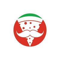 modelo de design de logotipo de bigode de pizza. ícone de vetor de conceito de design de logotipo mr pizza.