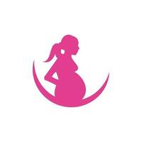 logotipo da mulher grávida. modelo de ícone de vetor de mulheres grávidas.
