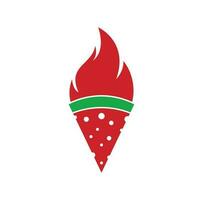 modelo de design de logotipo de pizza quente. modelo de vetor vintage retrô de logotipo de pizza quente hipster. logotipo de entrega rápida de pizza