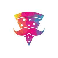 modelo de design de logotipo de bigode de pizza. ícone de vetor de conceito de design de logotipo mr pizza.