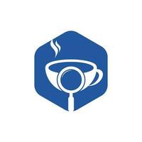 vetor de design de modelo de logotipo de café de pesquisa. vetor de modelo de logotipo de lupa de café.