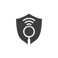 pesquise vetor de logotipo de sinal wifi. ícone de modelo de logotipo de vetor de localizador de wifi.