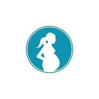 logotipo da mulher grávida. modelo de ícone de vetor de mulheres grávidas.