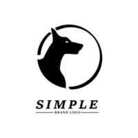 design de logotipo de marca simples com gambar de cabeça de cachorro vetor