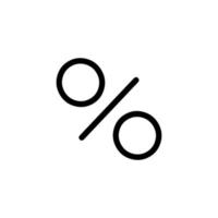 design de ícone de vetor de sinal de porcentagem em estilo moderno preto
