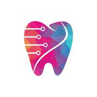 vetor de conceito de design de logotipo de tecnologia dental, modelo de design de logotipo dental.