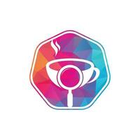 vetor de design de modelo de logotipo de café de pesquisa. vetor de modelo de logotipo de lupa de café.