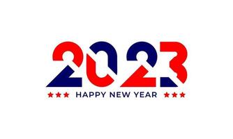 feliz ano novo 2023 estilo americano em vetor isolado de fundo branco