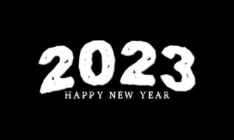feliz ano novo 2023 letras grunge em vetor isolado de fundo preto