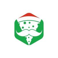 modelo de design de logotipo de bigode de pizza. ícone de vetor de conceito de design de logotipo mr pizza.