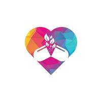 cápsula de ervas coração forma conceito logotipo vetor ícone ilustração modelo. vetor de modelo de logotipo médico de farmácia de cápsula