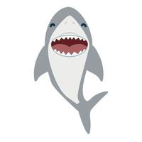 tubarão feliz com a boca aberta vetor