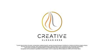 design de logotipo de cabelo com conceito criativo simples vetor premium