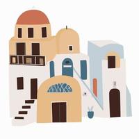 ilha de santorini, grécia. ilustração em vetor plana.