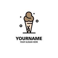modelo de logotipo de negócios de casquinha de sorvete de sorvete cor lisa vetor