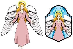 anjo mascote feminino 2 vetor