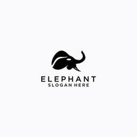 vetor plano de modelo de design de ícone de logotipo de elefante