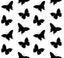 padrão sem emenda de vetor de silhueta de borboleta