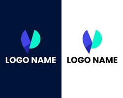 modelo de design de logotipo moderno letra v e p vetor