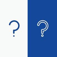 ajuda pergunta ponto de interrogação linha e ícone sólido glifo linha de banner azul e ícone sólido glifo azul vetor