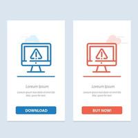 informações de dados do computador segurança da internet azul e vermelho baixe e compre agora modelo de cartão de widget da web vetor