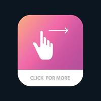 gestos com os dedos deslizar para a direita deslizar o dedo botão do aplicativo móvel versão android e ios glifo vetor