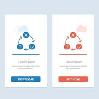 questões de fluxo diário realização de organização azul e vermelho baixe e compre agora modelo de cartão de widget da web vetor