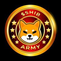 shiba inu shib exército moeda criptomoeda símbolo de moeda vetor