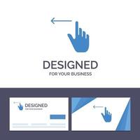 cartão de visita criativo e modelo de logotipo gestos com o dedo mão esquerda ilustração vetorial vetor