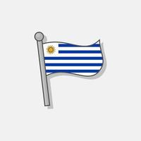ilustração do modelo de bandeira do uruguai vetor