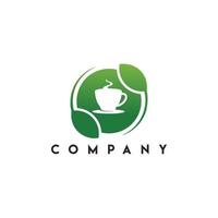 logotipo orgânico da xícara de café, café, logotipo da cafeteria vetor