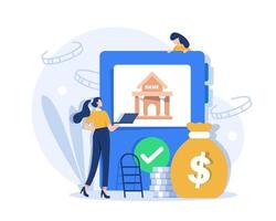 conceito de retorno do investimento roi, mostrando pessoas gerenciando renda financeira e de lucro, adequada para landing page vetor