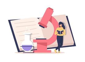 conceito de educação, aprendizagem, livros e leitura, ilustração em vetor ícone design plano