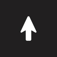 eps10 branco vetor seta ponteiro abstrato ícone de arte sólida isolado no fundo preto. símbolo do cursor do mouse em um estilo moderno simples e moderno para o design do seu site, logotipo e aplicativo móvel