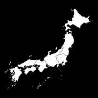 mapa do japão com regiões. ilustração vetorial vetor