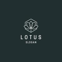 modelo de design plano de ícone de logotipo de lótus vetor