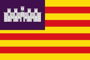 bandeira das ilhas baleares, comunidade autônoma da espanha. ilustração vetorial. vetor