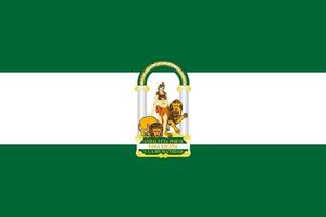 bandeira da andaluzia, comunidade autônoma da espanha. ilustração vetorial. vetor