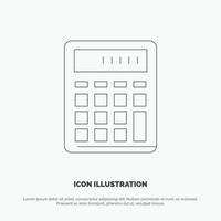 calculadora contabilidade negócios calcular vetor de ícone de linha matemática financeira