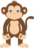 vetor de macaco bonito dos desenhos animados sobre fundo branco