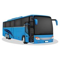 ônibus azul de transporte de viagens. vetor de ônibus turístico