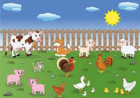 ilustração dos desenhos animados de animais de fazenda. animais domésticos vetor